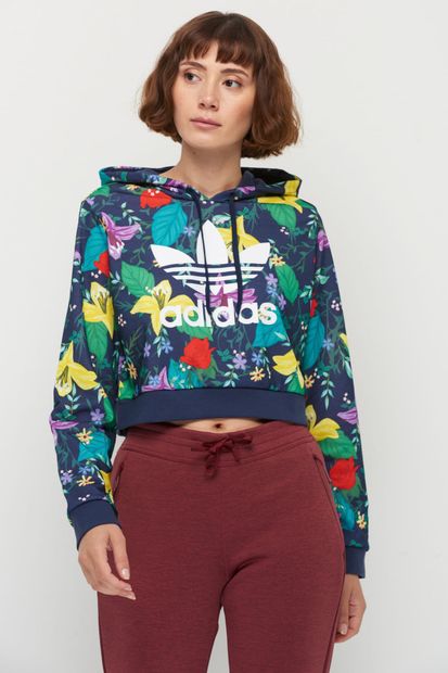 adidas Kadın Originals Sweatshirt - Cropped Hoodie - ED6592 - 1