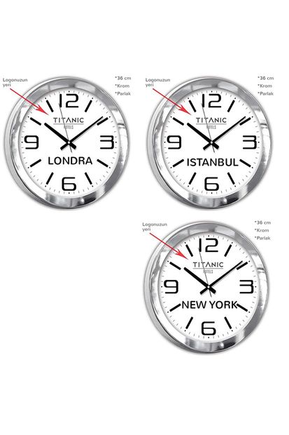 Butik Saati Logolu Resepsiyon Otel Dünya Duvar Saati - 2