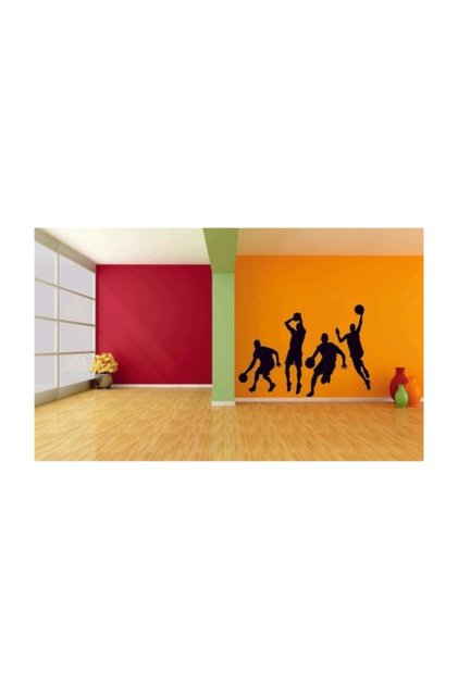 Basketball Siyah Dekoratif Çok Amaçlı Duvar Sticker