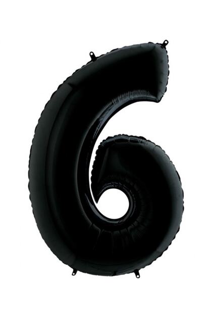 6 Number Black Foil Balloon 102 Cm