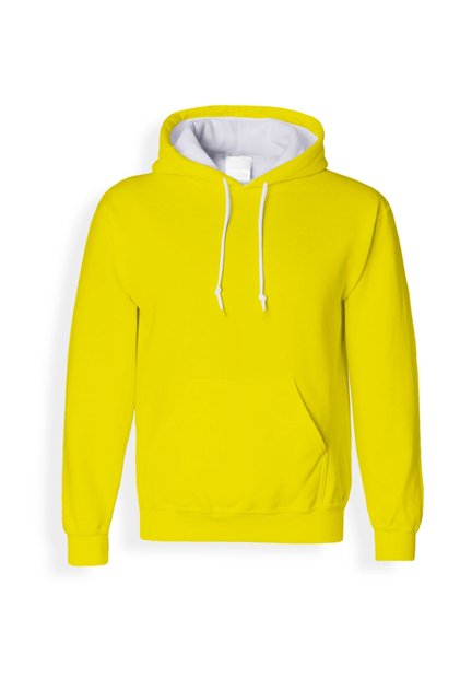 Sarı Kapüşonlu Sweatshirt - Unisex Kalıp - Cepli Hoodie