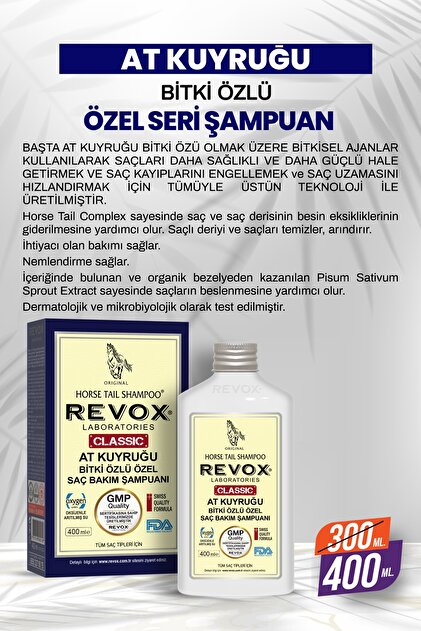 Revox Saç Dökülmesini Engelleyen At Kuyruğu Bitki Özlü Şampuan 400 Ml 2 Adet - 4
