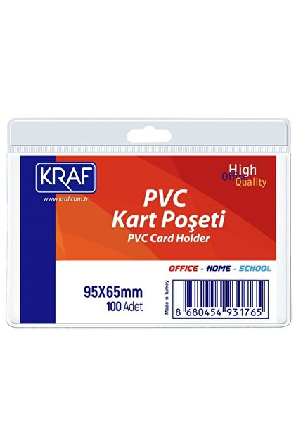 KRAF KART POŞETİ PVC YATAY 95x65 MM 100 LÜ - Fiyatı, Yorumları