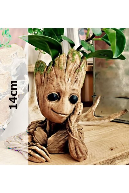 Büyük Boy Baby Groot, Bebek Groot Biblo, Figür, Dekoratif Saksı