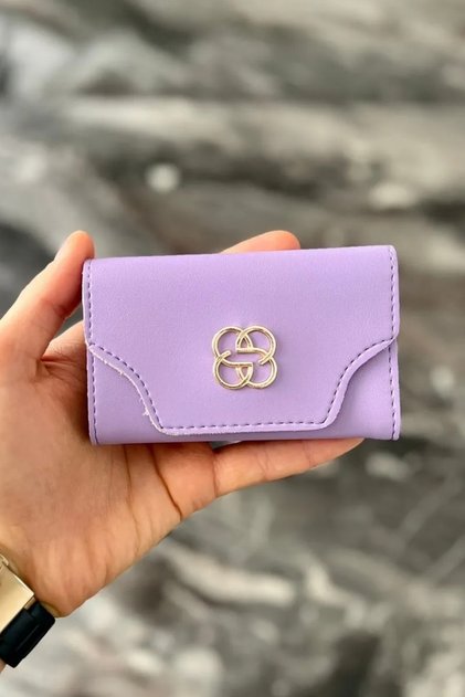 Women's Lilac Accordion Model Card Holder Wallet 11X8 cm