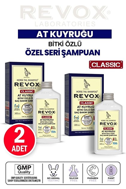 Revox Saç Dökülmesini Engelleyen At Kuyruğu Bitki Özlü Şampuan 400 Ml 2 Adet - 1