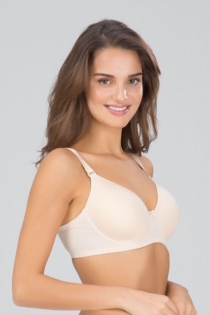 Women's Ecru Underwire Gathering Empty Cup Bra