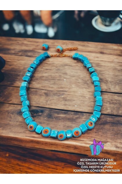 Glass Bead Necklace Orange Eye Evil Eye Bead Eye Necklace