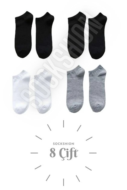 Unisex 8 Pairs Cotton Booties Socks - Comfortable and Stylish Design