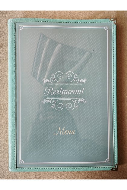 (1 piece ] Leather Binding A4 4 Sheets 8 Page Capacity Transparent, PVC, Acetate Menu Case