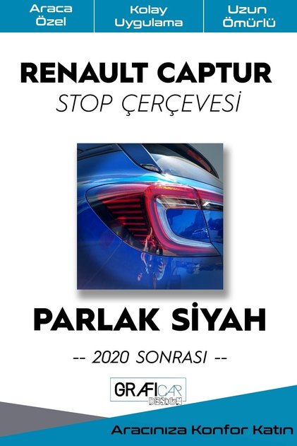 Renault Captur Stop Frame Sticker - Easy Apply - Long Lasting - Bright Black