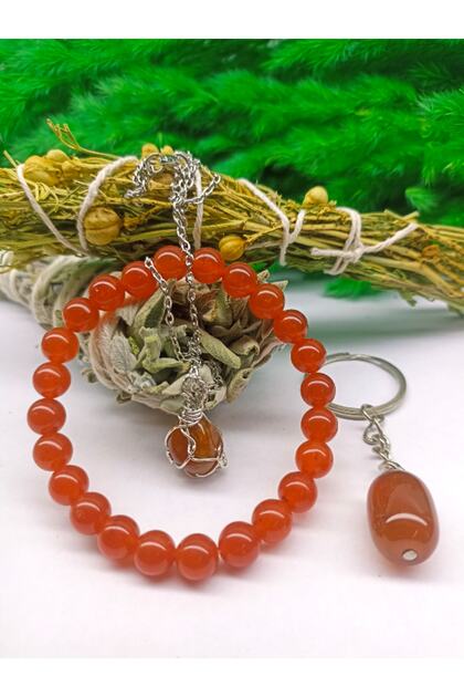 DOUBLE INCENSE COFFEE AGATE NATURAL STONE SET (CERTIFIED)
