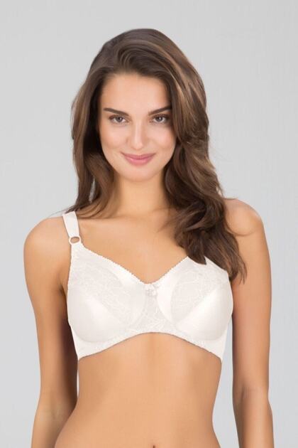 Women's White Martina Underwire Covered Bra, Decreases 1 Size