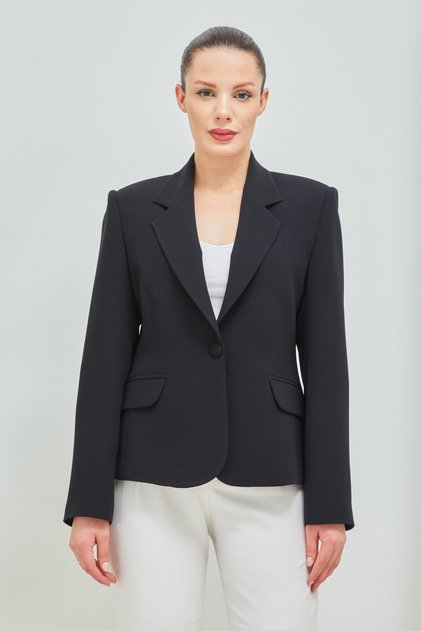 Women's Single Button Slim Fit Waist Sitting Jacket