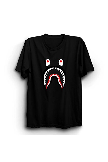 AMMA Unisex Bape Shark Baskılı T-shirt - Fiyatı, Yorumları