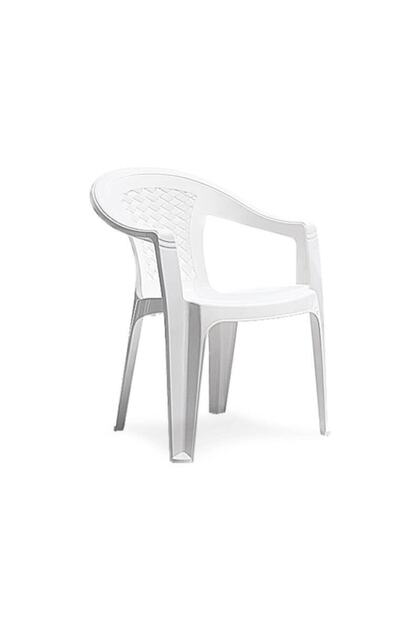 2 Adet Retro Plastik Koltuk Bahçe Balkon Kırık Beyaz Sandalye Antrasit Buz Beyazı