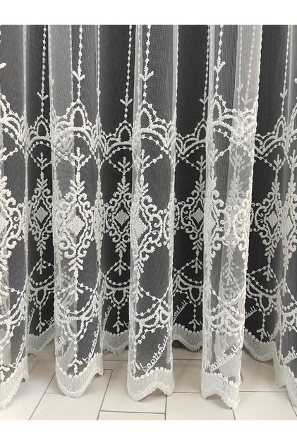 Eco 8047 Patterned Tulle Curtain (No Pleats)