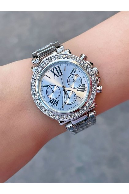 Roman Numeral Stoned Women's Wristwatch