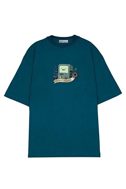 BMO GreenMint Unisex Oversize T-shirt Adventure Time Bmo Check Please