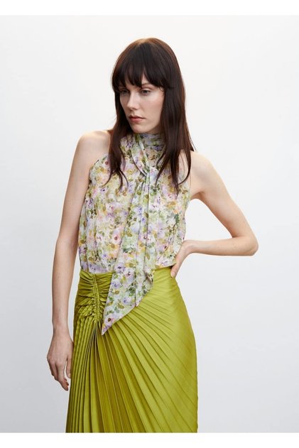 Halter Neck Tie Detailed Blouse