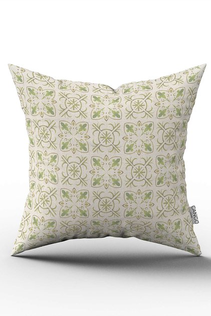 Double Sided Green Cream Decorative Digital Printed Throw Pillow Cover Cgh1074