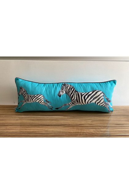 E712 RUNNING ZEBRA TURQUOISE BODY EDGES STRINGED DOUBLE SIDE PATTERNED CIRLENT CASE