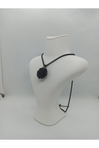 Large Cevşen Necklace with Sausage Chain / Handmade Crystal Bead Knitted /