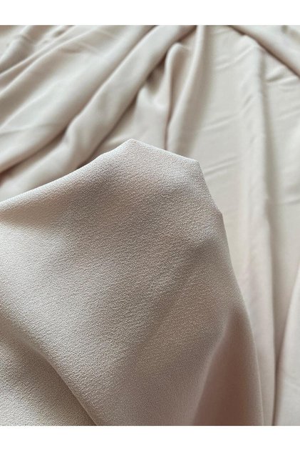 En150 X100 Beige Crepe Fabric Dress, Skirt, Ferace, Tunic, Top Coat, Trousers, Vest, Set, Jacket