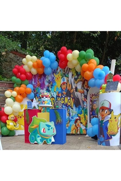Pokemon pikachu temalı doğum günü zincir balon seti