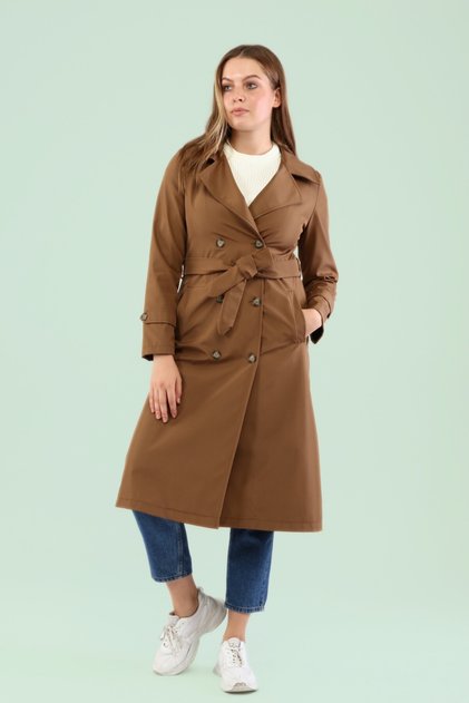 Women's Large Size Sports Trencoat Hijab Clothing Trenc Lined