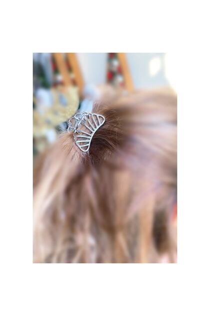 Silver Gray Small Metal Blank Oyster Mussel Shell Frame Latch Clasp for Women Kids