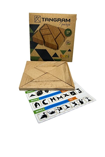 BEMİ Doğal Ahşap 7 Parça Tangram - Akıl Zeka Mantık Ve Strateji
