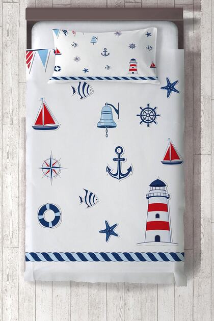 Â Mixed Sailor Patterned Bedspread TLAY-291