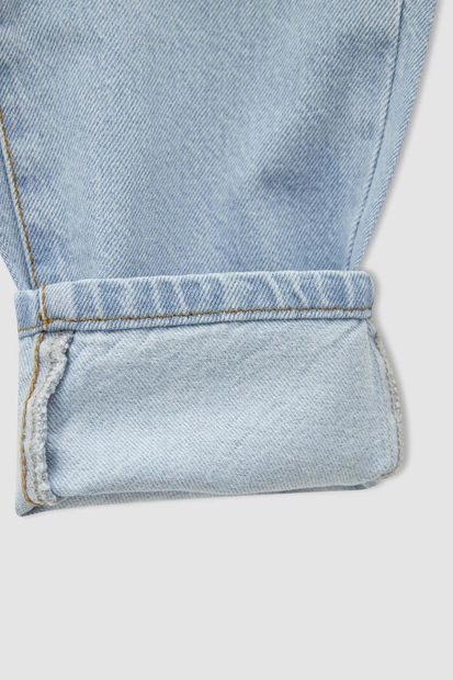 DeFacto Kız Çocuk Mom Fit Beş Cep Jean Pantolon - 3