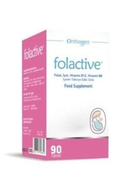 Orthogen Folactive 30 Tablet ( Folik asit, İyot, Vitamin B12 ve B6 ...