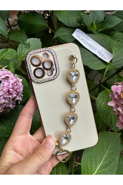 iPhone 12 Pro Compatible Heart Stone Hand Snap Laser Cut Case