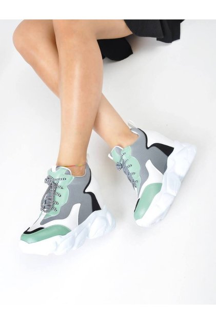 hidden wedge heel women's sneakers white a water green