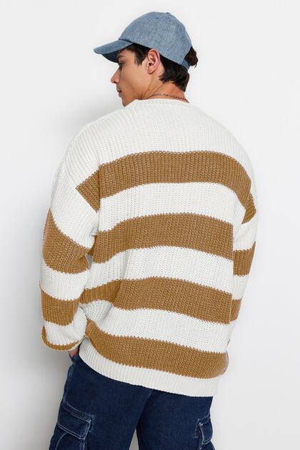 キャラメル Trendyolmilla Man Camel Casual Oversize Fit Geniş Kalıp Bisiklet