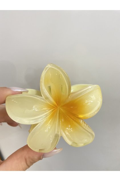 Lotus flower shiny acrylic women's clothespin buckle