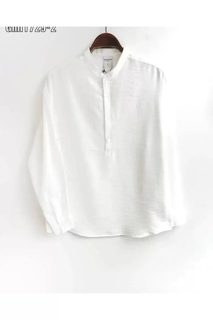 Special Design Linen Oversize Shirt - Judge Collar Model