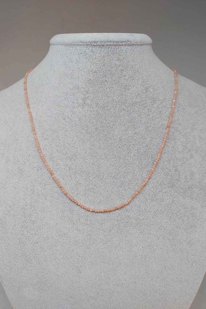 Sun Stone 2mm Necklace (WITH FIXED CLIP) (23045)