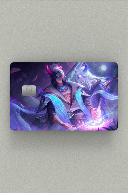 Gamer Özel LOL Ruh Çiçeği Aphelios Set Çipli veya Çipsiz Kart, Kredi Kartı, Akbil Kaplama Stickerı