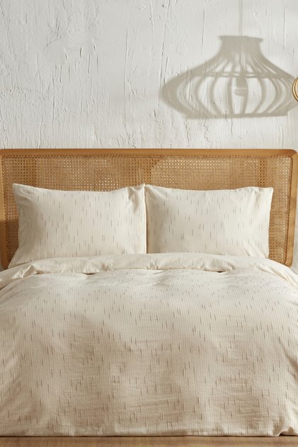 Lotus 100% Cotton Single Duvet Cover Set Beige