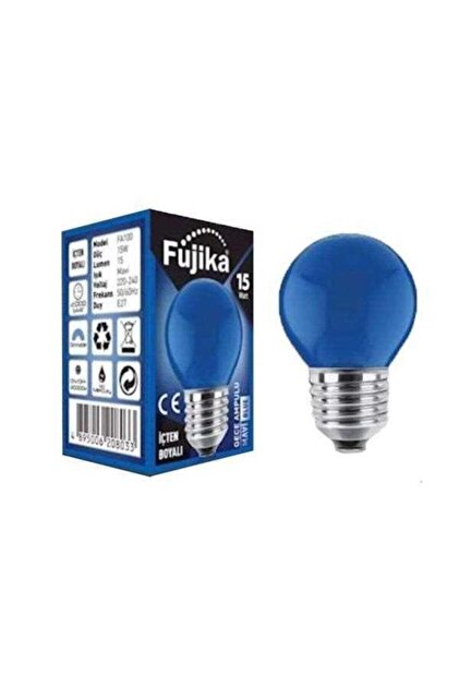 FUJİKA İÇTEN BOYALI GECE AMPULU 15WATT MAVİ