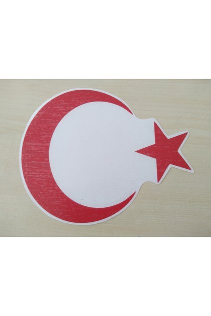 MOON STAR STICKER RED 18x14cm TURKISH FLAG STICKER, STICKER BEAR STAR