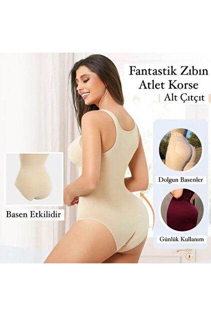【実写確認済】　アルティッサ社　Classic35 Altissa AltixⅣ İNCEYAŞAM Kadın Alttan Çıtçıtlı Kalın Askılı Atlet Korse Ten Renk