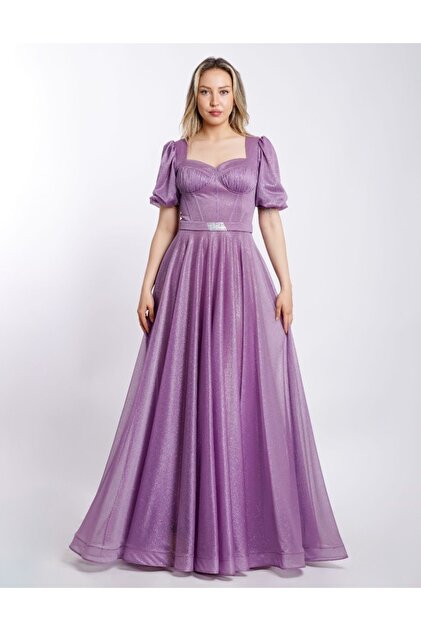 slim fit dress slacks Glitter Stars Navy Tulle Plunging Formal Dress