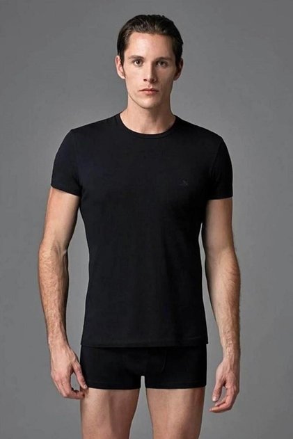 2 Pieces American Collar Men's T-shirt, 95% Cotton 5% Lycra
