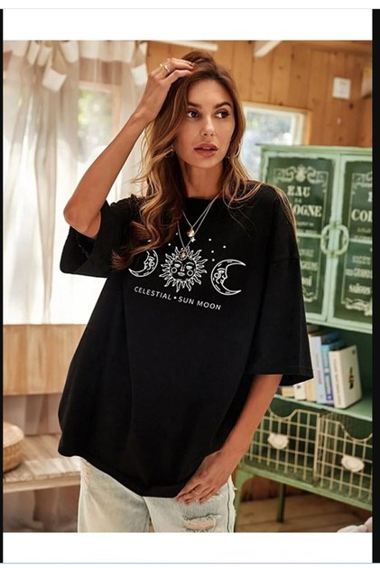 t-shirt oversize unisex printed crew neck