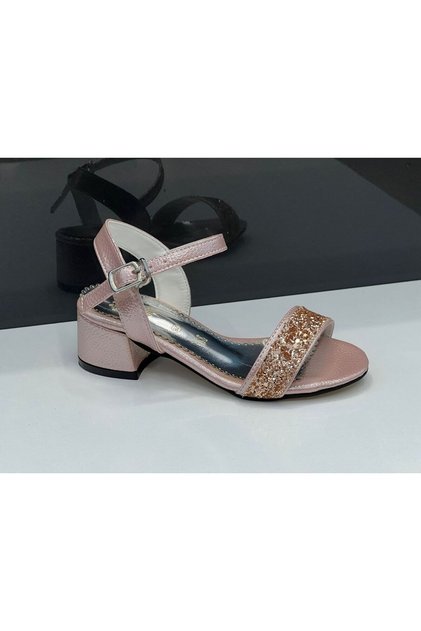 Powder Pink Girls' Open Evening Dress Heeled Shoes